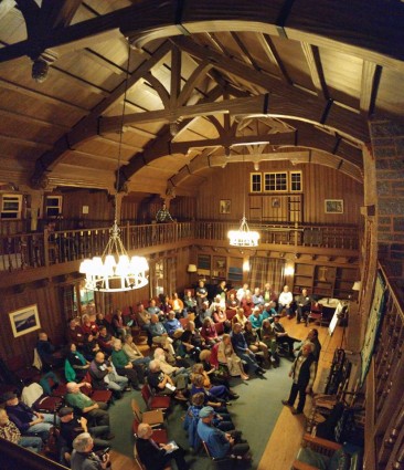 Easter sunrise service in Wright Hall at Menucha in Corbett Oregon